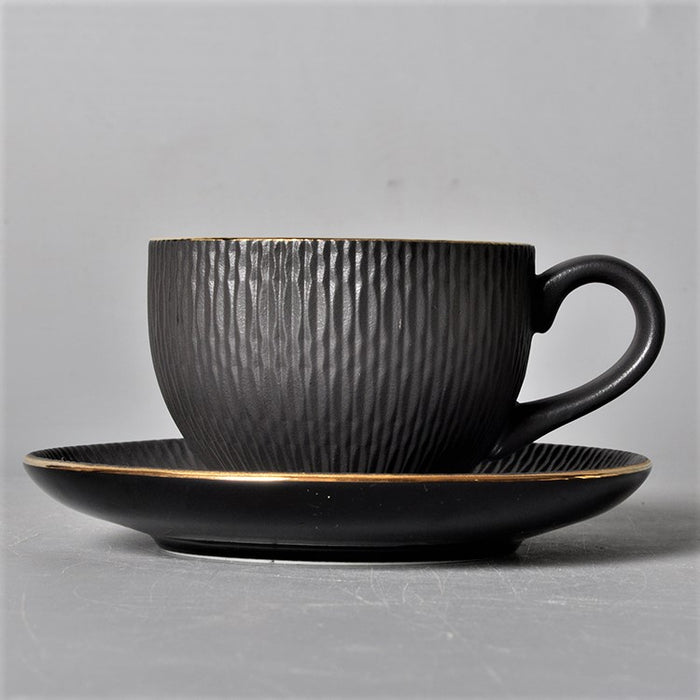 Cherven Matte Noir Porcelain Espresso Cup With Saucer - Cherven Tableware Supplies
